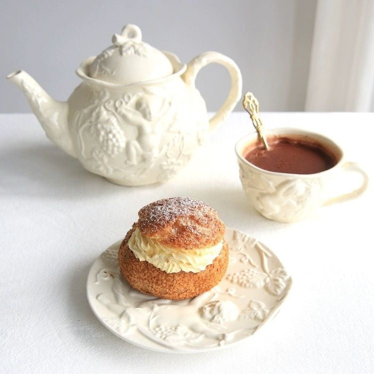 Vintage Angel Relief Tea & Coffee Serving Set