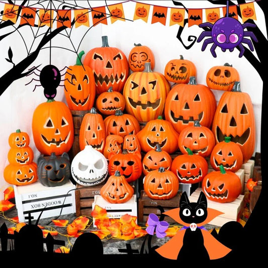 Halloween Glowing Pumpkin Lantern Set LED - RedwoodAlliance