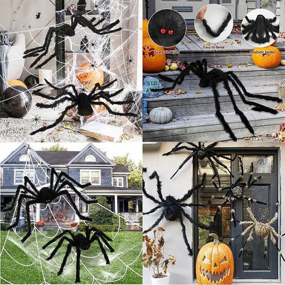 Giant black spider decoration for Halloween - RedwoodAlliance