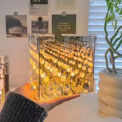 DIY Handmade Tulip Mirror Cube Lights - RedwoodAlliance