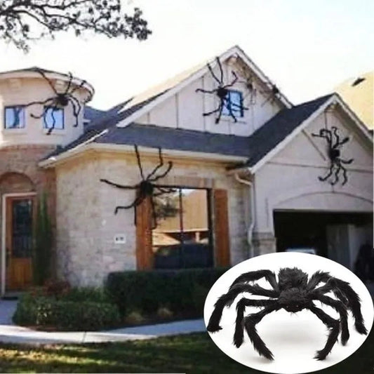 Giant black spider decoration for Halloween - RedwoodAlliance