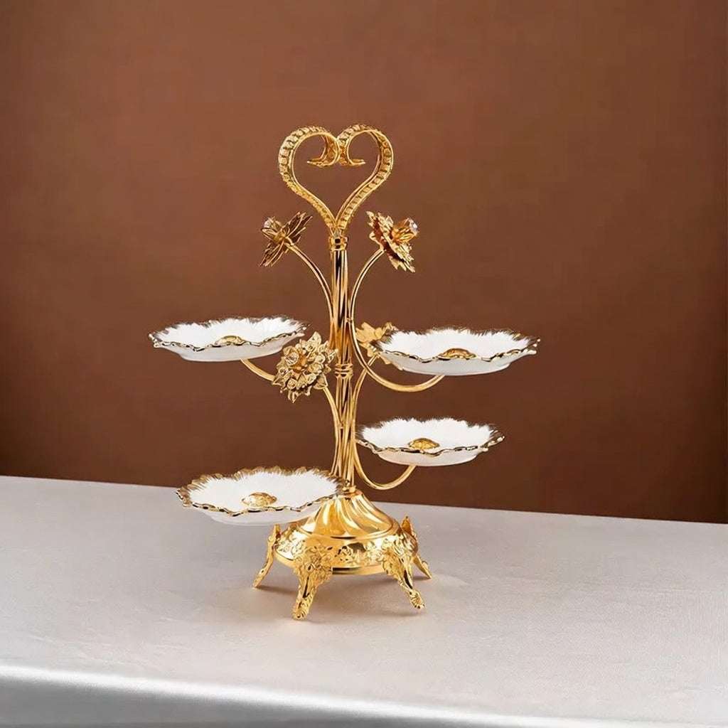 Ornate Gold Tiered Serving Stand